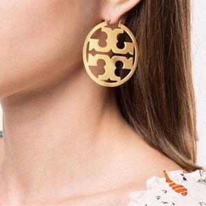 Tory Burch Miller Matte Gold Hoop Earrings